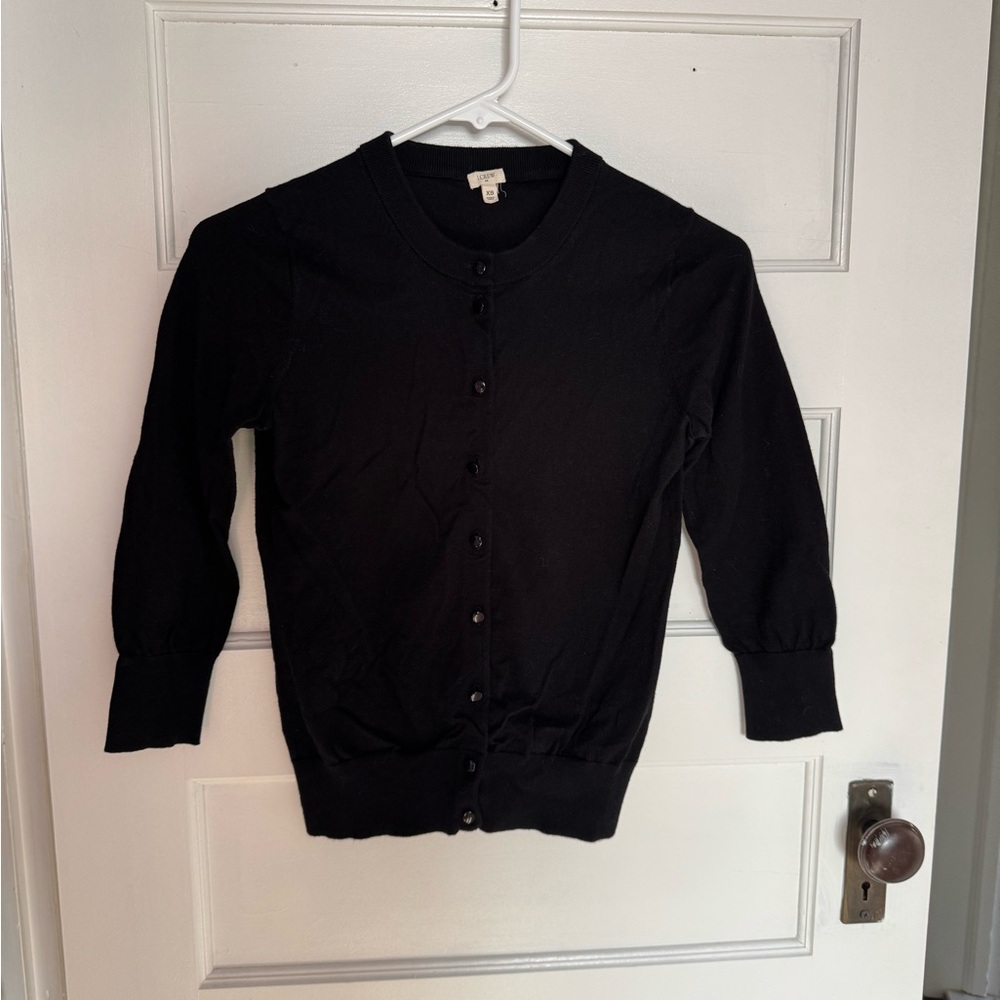 J. Crew Black Knit Button-Front Cardigan – Size XS